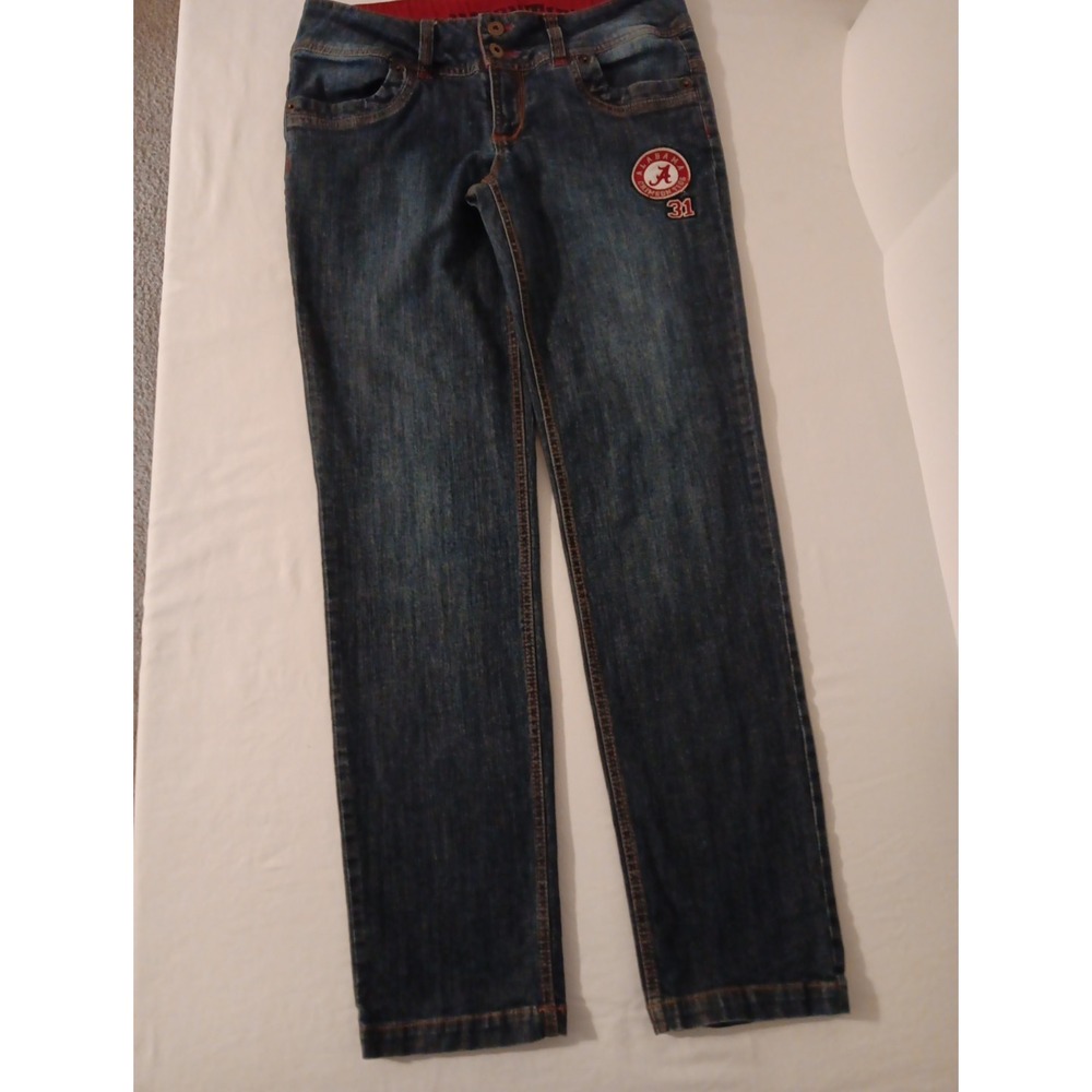 E5 College Classics Jeans Women's  11 Blue Demin Crimson‎ Tide Alabama Roll Tide